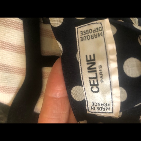 Celine vintage navy polka dot top - Picture 2 of 2